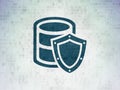 Programming concept: Database With Shield on Digital Data Paper background Royalty Free Stock Photo