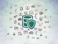 Programming concept: Database With Shield on Digital Data Paper background Royalty Free Stock Photo