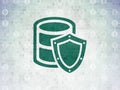 Programming concept: Database With Shield on Digital Data Paper background Royalty Free Stock Photo