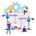 Programming concept. A group of programmers is working on the code. Testing and writing a computer program, website Royalty Free Stock Photo