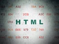 Programming concept: Html on Digital Data Paper background Royalty Free Stock Photo