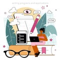 Programming concept. Idea of coding, testing and writing program Royalty Free Stock Photo