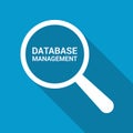 Programming Concept: Magnifying Optical Glass With Words Database Management Royalty Free Stock Photo