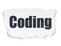 Programming concept: Coding on Torn Paper background Royalty Free Stock Photo
