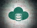 Programming concept: Database With Cloud on Digital Data Paper background Royalty Free Stock Photo