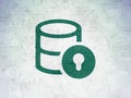 Programming concept: Database With Lock on Digital Data Paper background Royalty Free Stock Photo