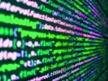 Programming concept pattern. Data optimization. Programming code on computer screen. Closeup image. Computing, cyberspace , future Royalty Free Stock Photo