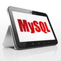 Programming concept: Tablet Computer with MySQL on display Royalty Free Stock Photo