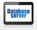 Programming concept: Tablet Pc Computer with Database Server on display Royalty Free Stock Photo