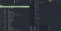 Programming console with dark background. Coding vector Illustration