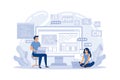 Programming courses web design concept with people.
