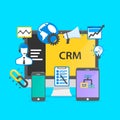 Programming crm icon set collage. Royalty Free Stock Photo