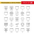 Programming and Developement Black Line Icon - 25 Business Outline Icon Set