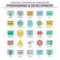 Programming and Developement Flat Line Icon Set - Business Concept Icons Design