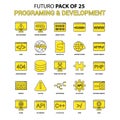 Programming and Developement Icon Set. Yellow Futuro Latest Design icon Pack