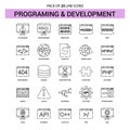 Programming and Developement Line Icon Set - 25 Dashed Outline S Royalty Free Stock Photo