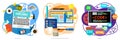 Programming, Development, Analytics and Coding Concept Banners Royalty Free Stock Photo