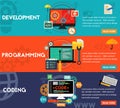 Programming, Development and Coding Concept Banners Royalty Free Stock Photo