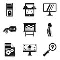 Programming device icons set, simple style Royalty Free Stock Photo