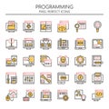 Programming , Thin Line and Pixel Perfect Icons Royalty Free Stock Photo