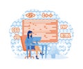 Programming and engineering development. Girl programmer or developer create code programming language. Royalty Free Stock Photo