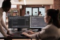 Programming engineers using computer to write code Royalty Free Stock Photo
