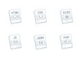 programming file extension icons set Royalty Free Stock Photo