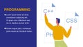 Programming Flat Vector Web Banner with Text Space