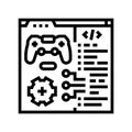 programming game development line icon vector illustration Royalty Free Stock Photo