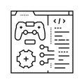 programming game development line icon vector illustration Royalty Free Stock Photo