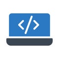 Programming glyph colour vector icon Royalty Free Stock Photo