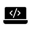 Programming glyph flat vector icon Royalty Free Stock Photo