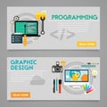 Programming and Graphic Design Concept Banners