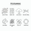 Programming hand-drawn software development icons Royalty Free Stock Photo