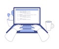 Programming with Hands at Laptop Write Code as Web and Application Development Vector Illustration Royalty Free Stock Photo