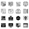 Programming icon and Programming icon pack Royalty Free Stock Photo
