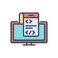 Color illustration icon for Programming, computer and internet Royalty Free Stock Photo