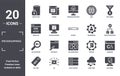 programming icon set. include creative elements as encryption, seo funnel, engineering, seo monitoring, api, seo keywords filled Royalty Free Stock Photo