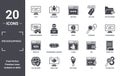 programming icon set. include creative elements as http, css file format, hyperlink, plugin, simulation, error 404 filled icons