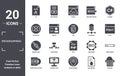 programming icon set. include creative elements as js, c sharp, database, php, landing page, broken link filled icons can be used