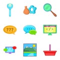 Programming icons set, cartoon style Royalty Free Stock Photo