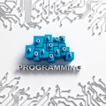 Programming illustration with circuits Royalty Free Stock Photo