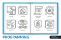 Programming infographics linear icons collection Royalty Free Stock Photo