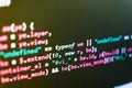 Programming of Internet website. Coding cyberspace concept. Programmer developer screen. Royalty Free Stock Photo