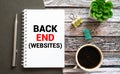 text Back End Websites on white paper, business concept Royalty Free Stock Photo