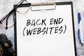 Programming of Internet website. Developer occupation work photo. Webdesigner Workstation