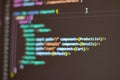 Programming language on black screen background Royalty Free Stock Photo