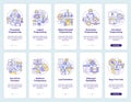 Programming language paradigms onboarding mobile app screen set Royalty Free Stock Photo