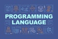 Programming language word concepts dark blue banner Royalty Free Stock Photo