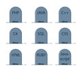 Programming languages graves icons